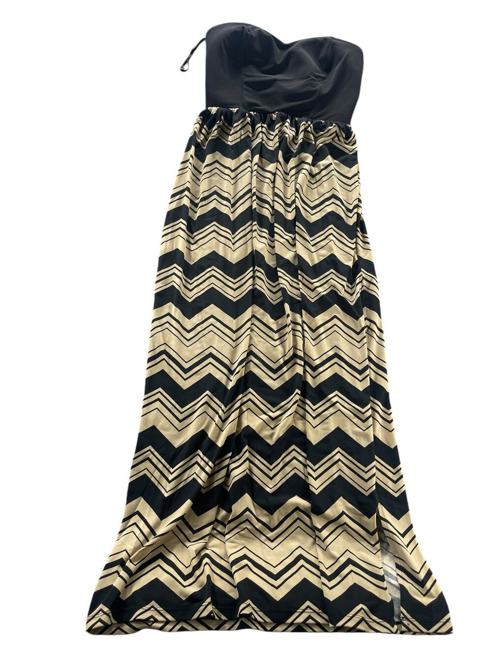 Sweet Storm Sleeveless Strapless Maxi Chevron Dress Women's Size Medium